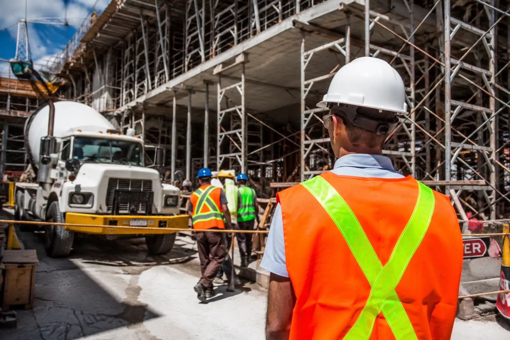 Obra de construção em execução